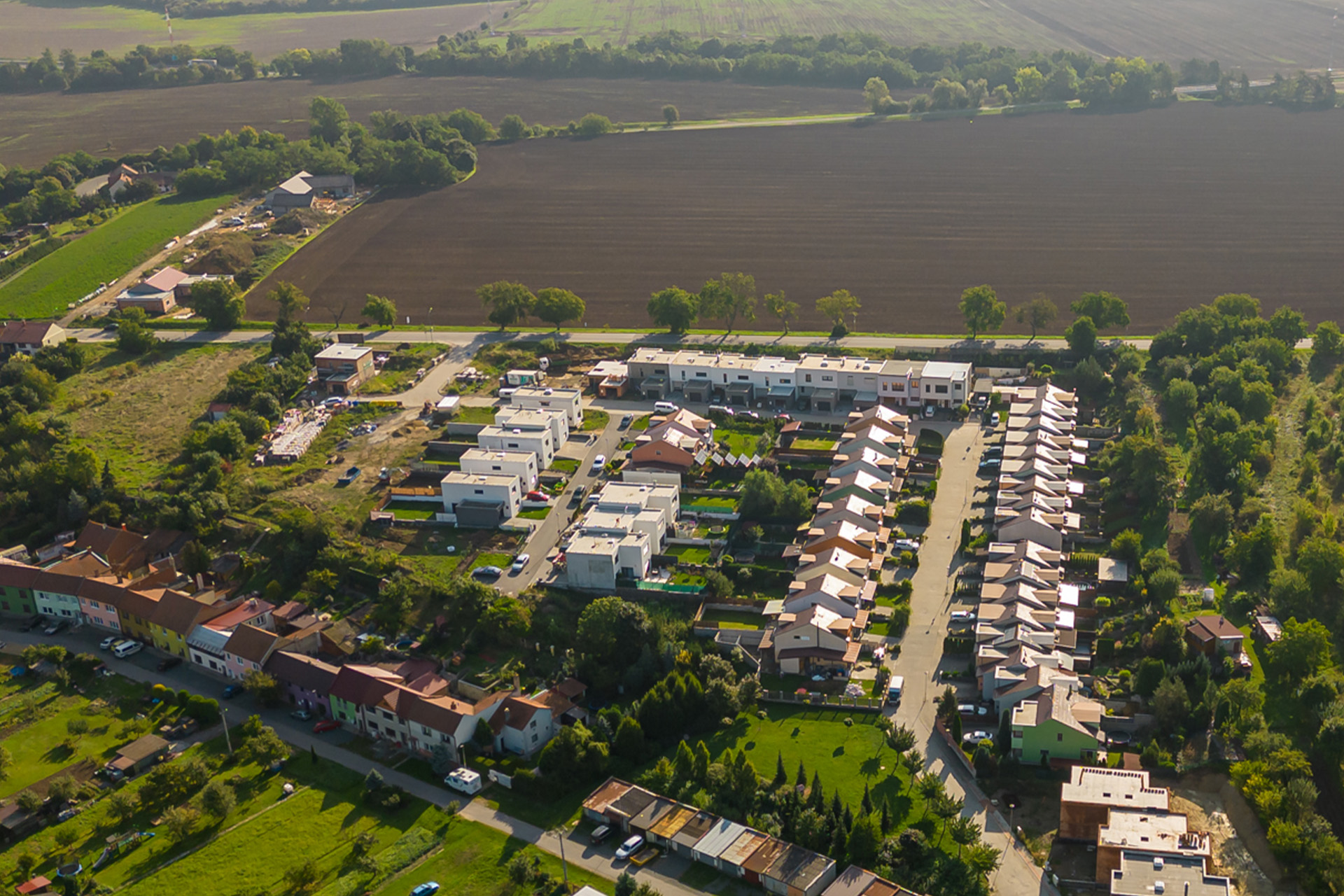 Letecký pohled na lokalitu Vilapark v Brodku u Prostějova
